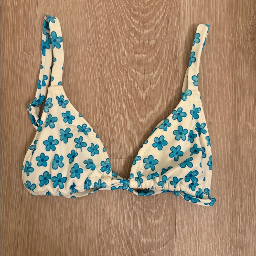 PacSun Blue Floral Bikini Top